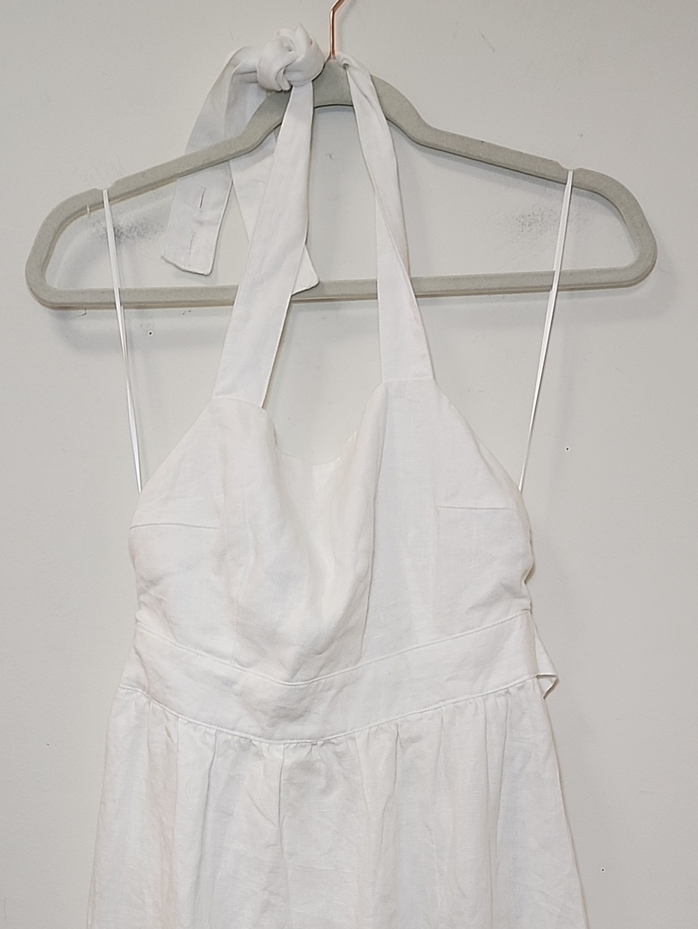 Reformation Elara Linen Dress  square neckline high side slit Size 6 - Picture 6 of 16
